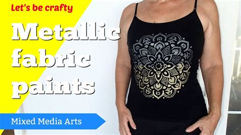 how to make metallic fabric paint show on black|metallic paint on fabric.